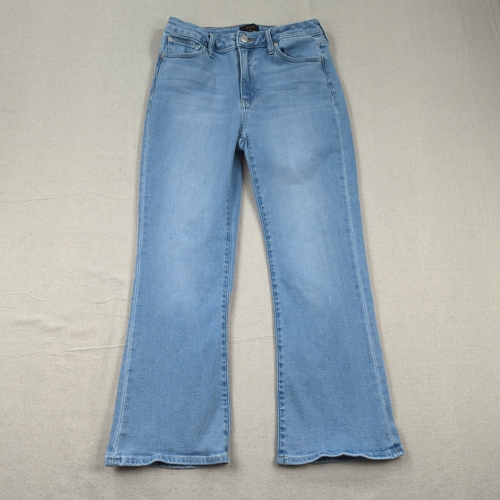 Quince Jeans Womens 28 Blue Stretch High Rise Kick Flare Light Wash